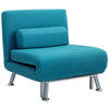 DodiOnline Single Linen-Feel Sleeper Chair - Dark Blue