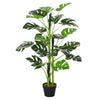 DodiOnline 100cm/3.3FT Artificial Monstera Tree Decorative Cheese Plant 21 Leaves with Nursery Pot, Fake Tropical Palm Tree for Indoor Outdoor Décor