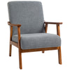 DodiOnline Armchair with Wide Seat, Boucle Accent Chair, Thick Padded Occasional Chair with Solid Wood Frame for Living Room Bedroom Home Office Reception Balcony, Grey