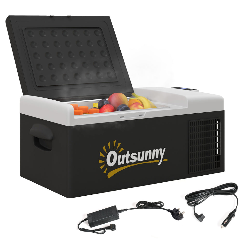 DodiOnline 16L Portable Car Fridge, -20? to 10? Adjustable Temperature - Black/Grey