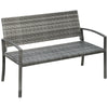 DodiOnline Patio Rattan 2 Seater Garden Bench Wicker Weave Love Seater Armchair Furniture Outdoor Garden Conservatory Chair Grey