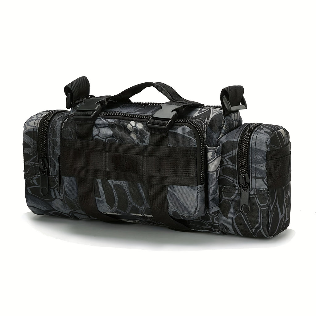 [Tactical Multi Tool Waist Pack] Tactical Multi-Tool Waist Pack - Black, Zippered, Durable Polyamide Fabric, Ideal for Cycling, Hiking, and Outdoor Activities, Outdoor Gear | Zippered Waist Pack | Adjustable Strap, Utility Wa