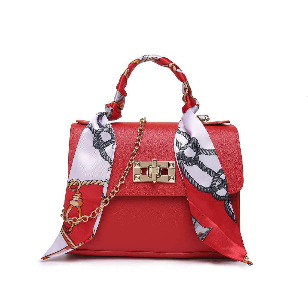 Elegant Faux Leather Crossbody Mini Bag - Secure Turn-Lock, Removable Strap, Versatile Top Handle in Solid Color