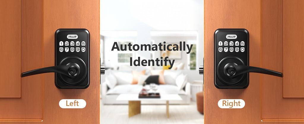 Keyless Entry Door Lock With Handle, Zowill Electronic Keypad Deadbolt Door Locks Handle Lever, Front Door Lock Set, Digital Door Lock, Auto-Locking, Anti-peep Code Door Handle Lock