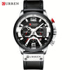 CURREN Chronograph Men's Watch Casual Sports Fashion Calendar Analog PU Leather Wrist Watch
