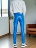 Men's Casual Chic High Stretch PU Leather Pants, Street Style Sexy Pants For Nightclub Party Dinner Performance K-pop