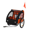 DodiOnline 2 Seat Bike Trailer Bicycle wagon for Kids Child Steel Frame Safety Harness Seat Carrier Orange Black 130 x 76 x 88 cm