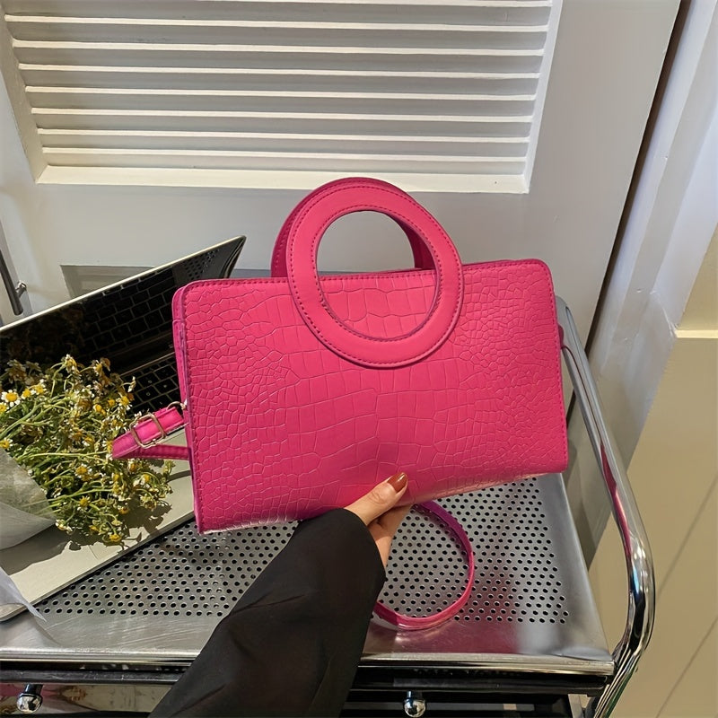 Fashionable Faux Leather Crossbody Bag with Removable Strap - Zipper Closure, Solid Color Pattern, Lining, and Stylish Design - Perfect for Womens Casual Occasions