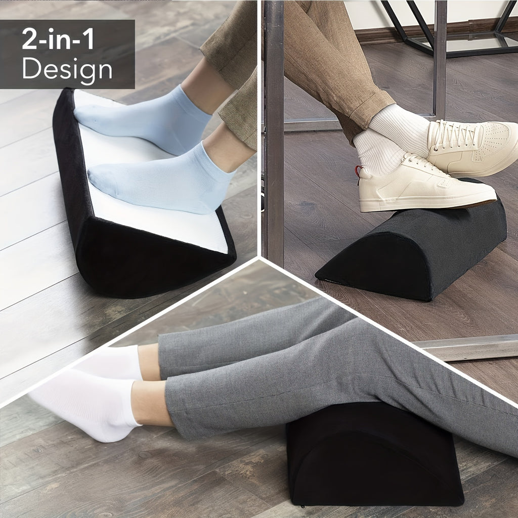 1pc Ergonomic Office Desk Foot Rest - Under Desk Footrest With Washable Cover - Desk Foot Stool Work From Home Accessories - Foam Foot Stool Rocker, Office Footrests