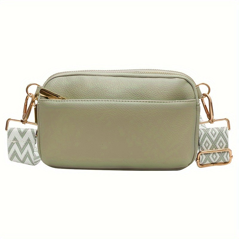 Stylish Square Purse - Women's PU Leather Crossbody Handbag with Wide Strap and Solid Color Design - Perfect for Daily Use and Travel