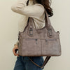 Retro PU Leather Tote Bag, Multi Pockets Shoulder Purse, Women's Large Capacity Crossbody Bag