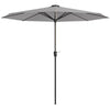 DodiOnline 2.65m Garden Parasol, with LED Lights - Light Grey