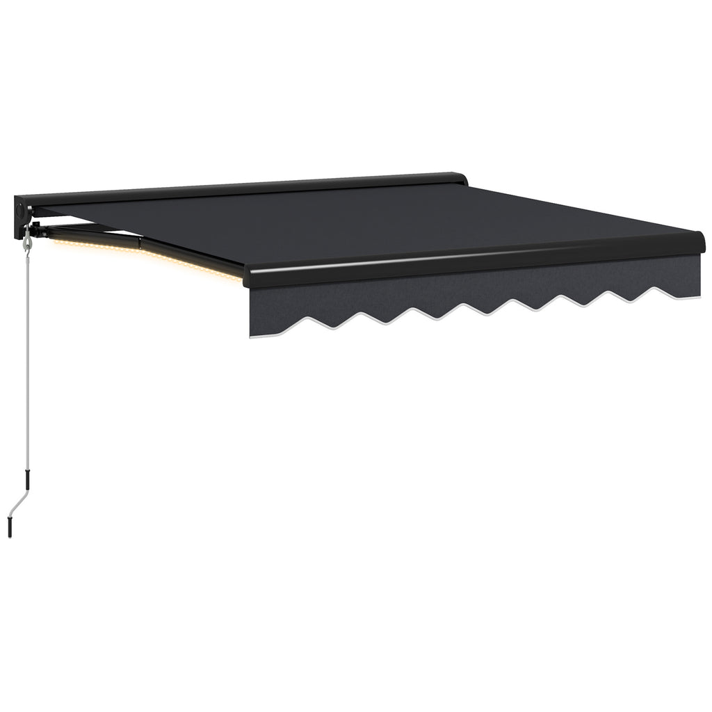 DodiOnline 2 x 2.5m Electric Awning, with LED Light Strips - Grey