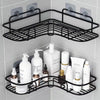 [Cast Iron Shower Shelf] 1pc Cast Iron Corner Shower Shelf - No-Drill Wall Mounted Black Wire Mesh Bathroom Storage Rack for Easy Access & Organization, Perfect for Shampoo, Conditioner, and Soap, Bathroom Storage Solution |