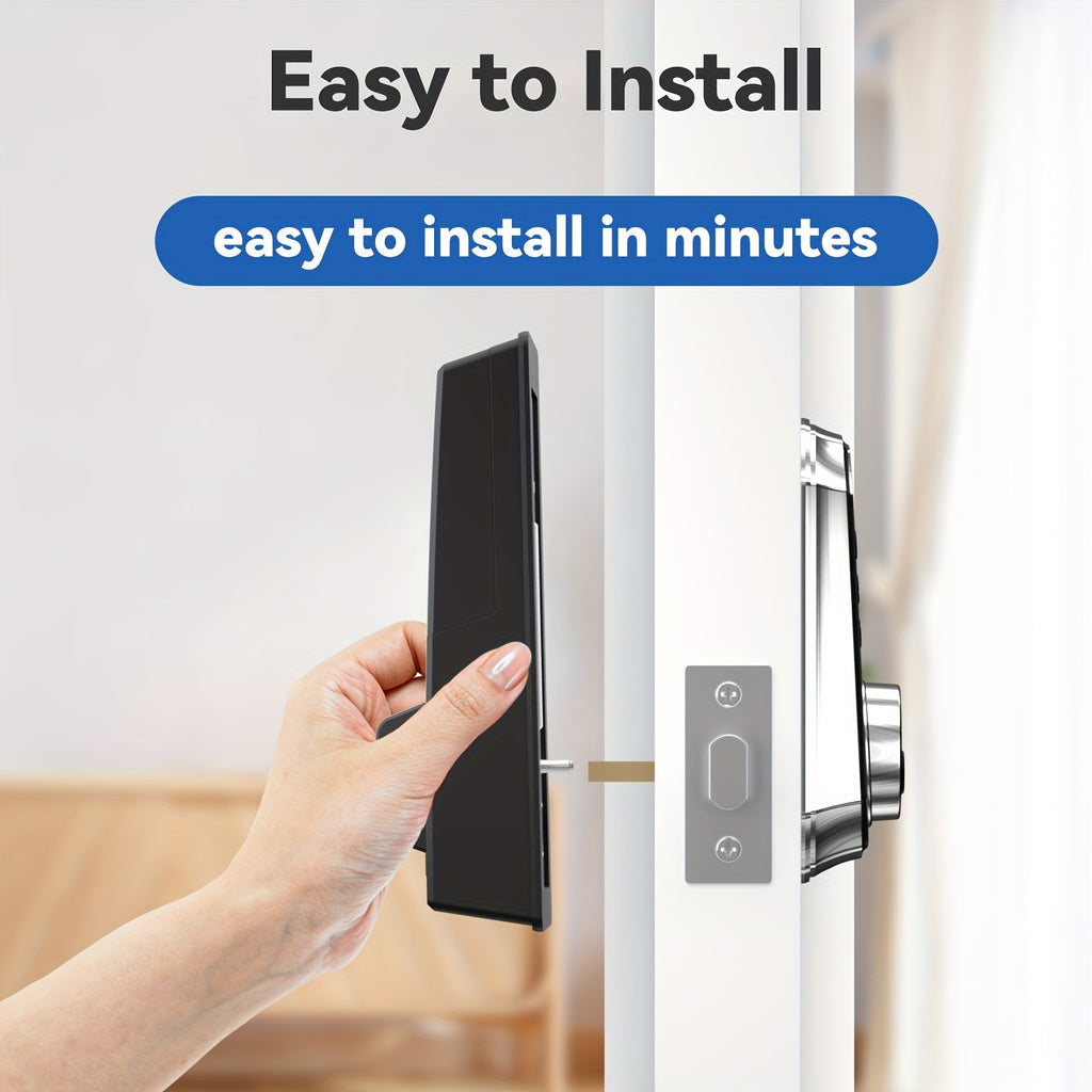 1pc BULIST UD01 Keypad Deadbolt Door Lock, Electronic Keyless Entry, User Pin Code, One Time Code, Mechanical Key, Backlit Keypad, Human Voice Guidance, Auto Lock, Long Battery Life, Easy To Install And Program, Stain Steel