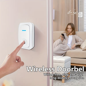 1 Set Wireless Doorbell, Outdoor Electronic Doorbell, USB Wireless Doorbell, Remote Control Doorbell, Elderly Alarm, Wireless Calling Doorbell, Including 38 Smart Doorbells That Can Be Freely Switched, And Can Be Used Without