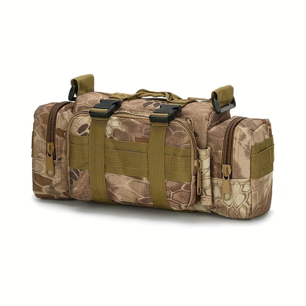 [Tactical Multi Tool Waist Pack] Tactical Multi-Tool Waist Pack - Black, Zippered, Durable Polyamide Fabric, Ideal for Cycling, Hiking, and Outdoor Activities, Outdoor Gear | Zippered Waist Pack | Adjustable Strap, Utility Wa