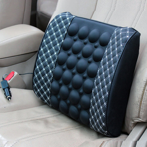 Car Waist Electric Massage Red Wine Pillow Car Interior Accessories Office Cushion Ultrafine Leather Factory Outlet