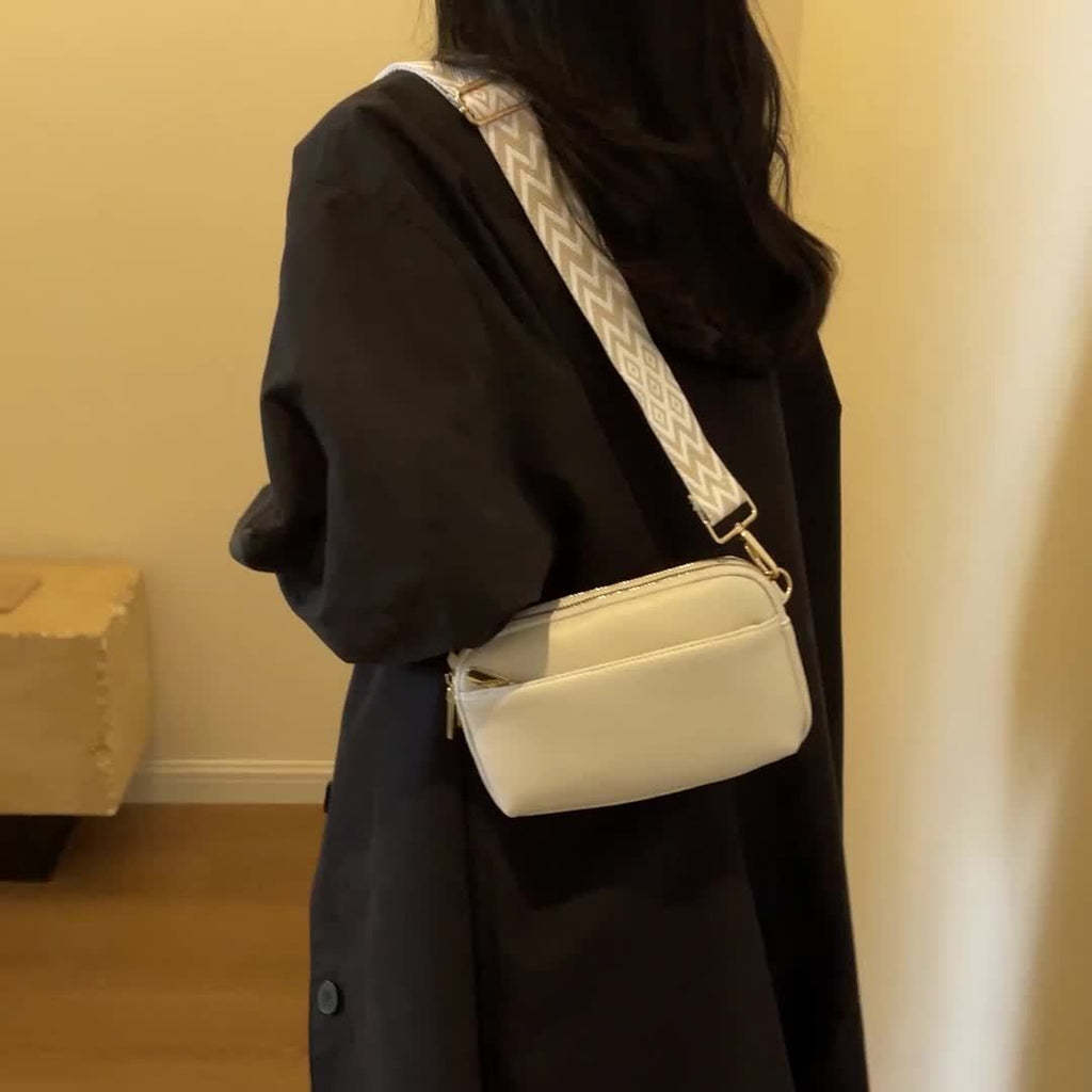 Stylish Square Purse - Women's PU Leather Crossbody Handbag with Wide Strap and Solid Color Design - Perfect for Daily Use and Travel