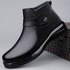 Mens Premium Solid Top Leather Ankle Boots - Super Breathable, Ultra-durable, Anti-slip - Smooth Side Zipper for Stylish Outdoor Adventures & Casual Wear
