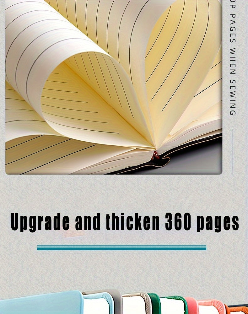 360 Page Premium Faux Leather Buckle, Soft Faux Leather A5 Notebook Suitable For Home, Office, And Study