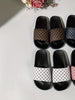 Soft Plaid Slides - Lightweight, Breathable, Comfortable Slip-On Shoes with Soft Fabric Inner, PU Faux Leather Upper, and Anti-Slip PVC Sole for Summer Beach Casual Wear