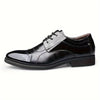 Men's PU Leather Derby Shoes, Wear-resistant Anti-skid Lace-up Dress Shoes For Business Office, Spring And Autumn