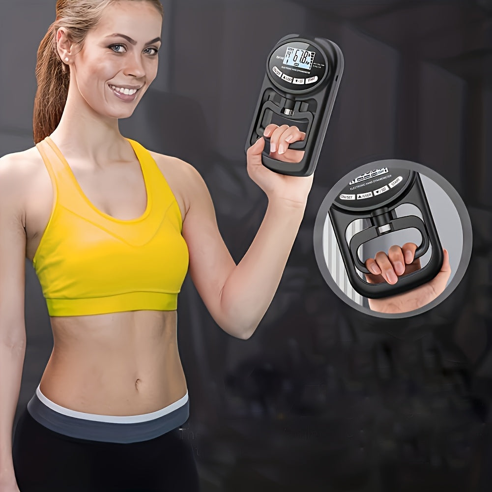 Electronic Hand Dynamometer, Grip Strength Tester, Black, with LED Display, Windproof, Rubberized, Battery/USB Powered, 265 lb/120 kg Max, with Assembly Required, for Office, Home Decor, Indoor & Outdoor Use