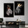 2pcs Lion Couple Wall Decals, Black Lion & Lioness With Crowns Canvas Painting Posters Wall Art Decor, For Home Bedroom Living Room Decor