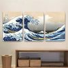 3pcs The Wave of Kanagawa - Famous Painting Print for Living Room and Office Decoration