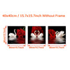 3pcs/set Romantic Swans and Red Rose Canvas Wall Art for Living Room, Bedroom, and Office Decor - Beautiful and Elegant Design - No Frames Needed