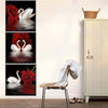 3pcs/set Romantic Swans and Red Rose Canvas Wall Art for Living Room, Bedroom, and Office Decor - Beautiful and Elegant Design - No Frames Needed