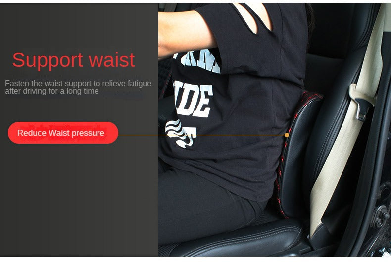 Car Lumbar Electric Massager, Red Pillow Car Interior Decoration, Ultra-fiber PU Leather Cushion For Car, Office