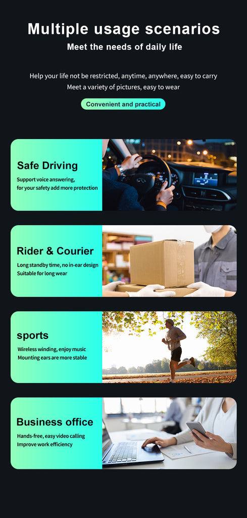 Sport Earphones Air Bone Conduction, Wireless Open Headset Running Headset Noise Reduction With Microphone