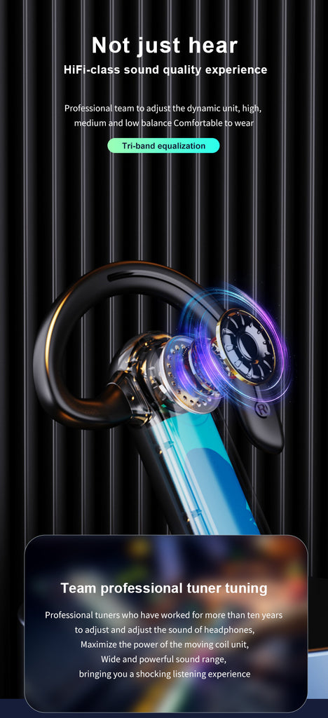 Sport Earphones Air Bone Conduction, Wireless Open Headset Running Headset Noise Reduction With Microphone