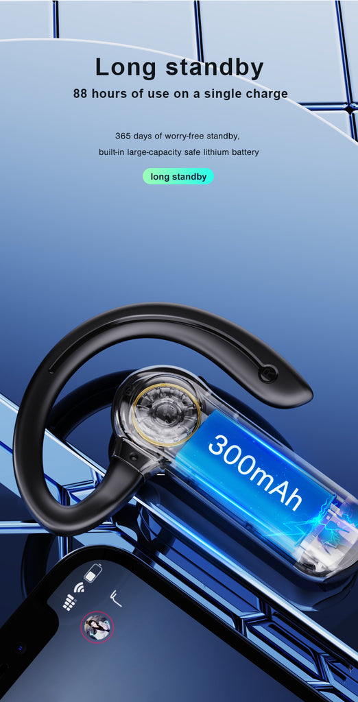 Sport Earphones Air Bone Conduction, Wireless Open Headset Running Headset Noise Reduction With Microphone