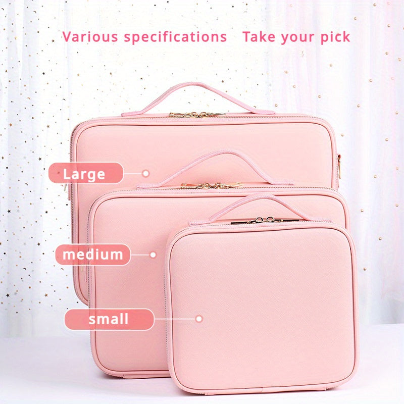 Professional Makeup Artist Cosmetic Organizer Case with Adjustable Dividers - Large Capacity Travel Beauty Suitcase, High Quality-like (No leaks), Portable with Carry/Shoulder Strap, for Women, Makeup Brushes, Toiletries, Jew