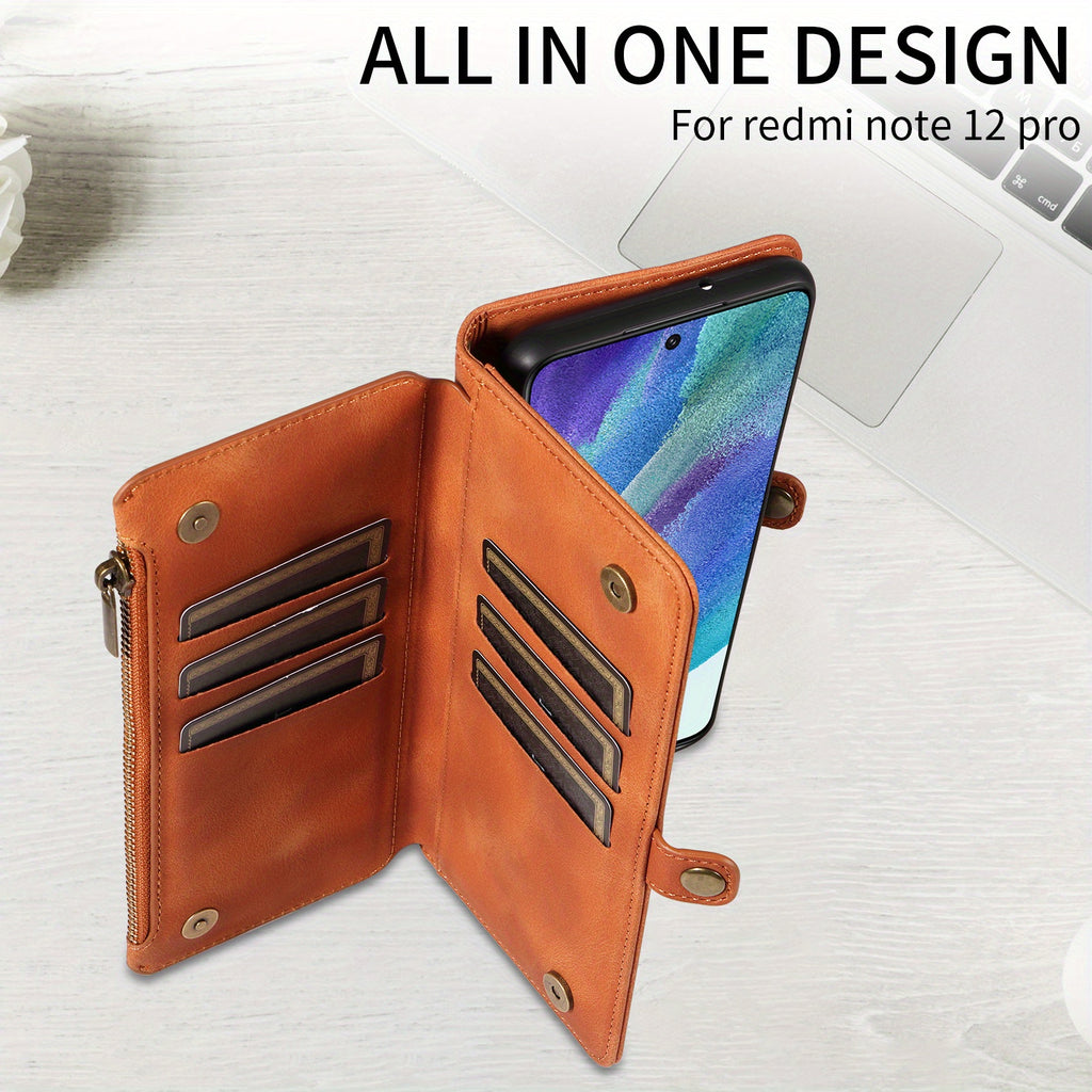 For Samsung Galaxy S23 Ultra, S22, S21, S20, S23 Plus, S23 FE Phone Case, RFID Blocking Wallet Case For Women Men With 9 Credit Card Holder Zipper PU Leather Protective Phone Cover