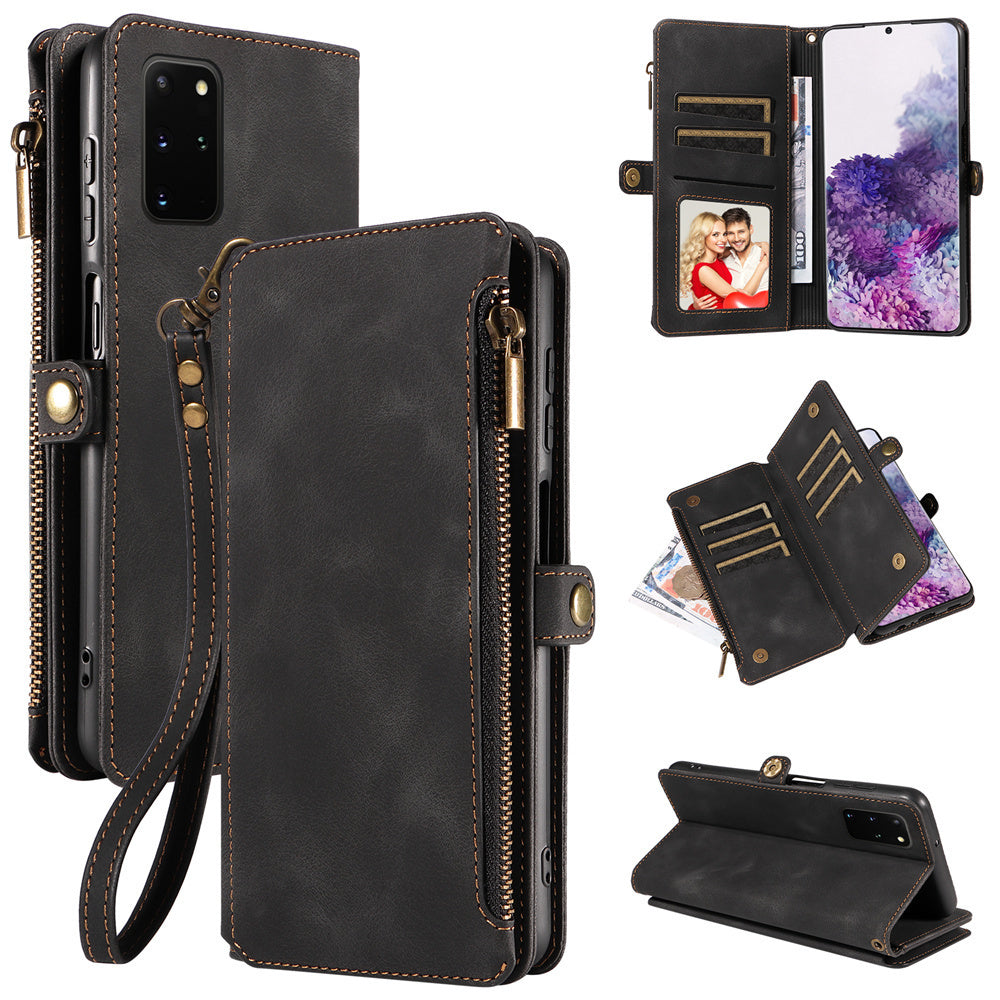 For Samsung Galaxy S23 Ultra, S22, S21, S20, S23 Plus, S23 FE Phone Case, RFID Blocking Wallet Case For Women Men With 9 Credit Card Holder Zipper PU Leather Protective Phone Cover