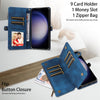 For Samsung Galaxy S23 Ultra, S22, S21, S20, S23 Plus, S23 FE Phone Case, RFID Blocking Wallet Case For Women Men With 9 Credit Card Holder Zipper PU Leather Protective Phone Cover
