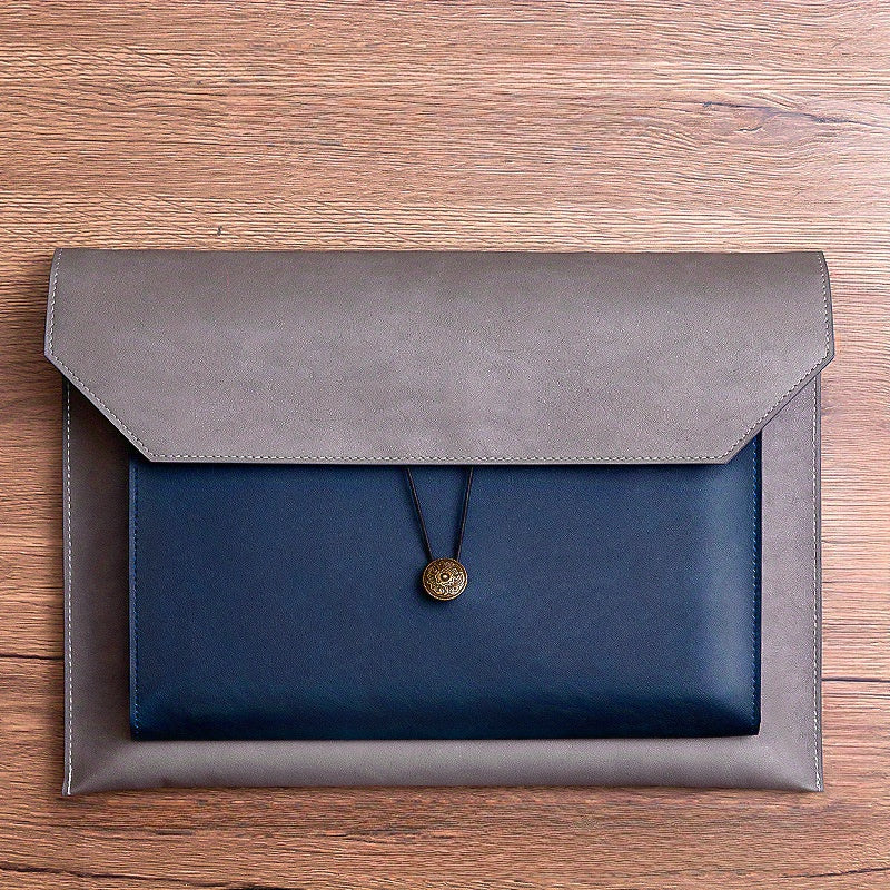 1PC High-Quality Faux Leather Business Document Bag - Spacious Folder Bag with A4 File Storage, Data Bag, and Receipt Storage for Business Professionals and Entrepreneurs - Durable, Stylish, and Organized