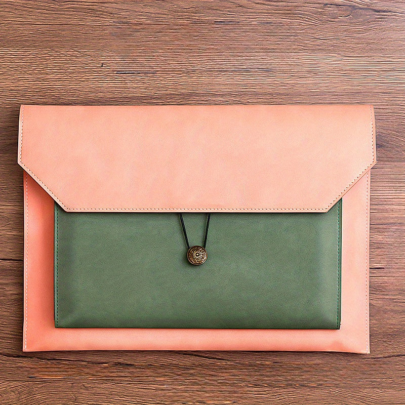 1PC High-Quality Faux Leather Business Document Bag - Spacious Folder Bag with A4 File Storage, Data Bag, and Receipt Storage for Business Professionals and Entrepreneurs - Durable, Stylish, and Organized