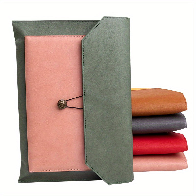 1PC High-Quality Faux Leather Business Document Bag - Spacious Folder Bag with A4 File Storage, Data Bag, and Receipt Storage for Business Professionals and Entrepreneurs - Durable, Stylish, and Organized