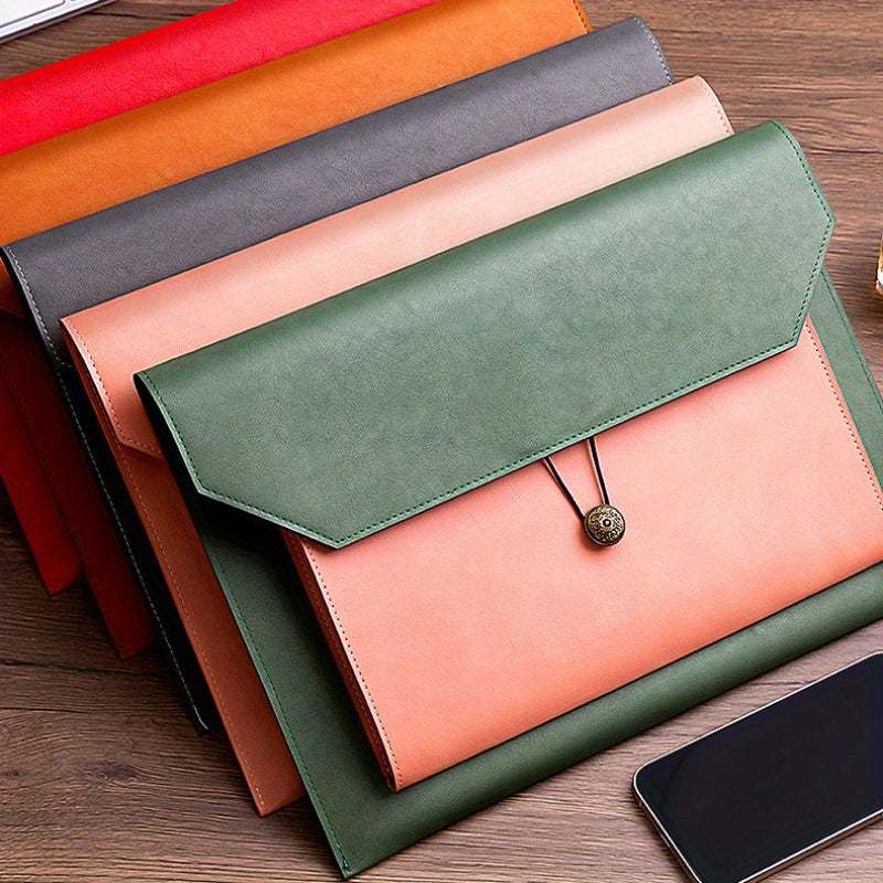 1PC High-Quality Faux Leather Business Document Bag - Spacious Folder Bag with A4 File Storage, Data Bag, and Receipt Storage for Business Professionals and Entrepreneurs - Durable, Stylish, and Organized