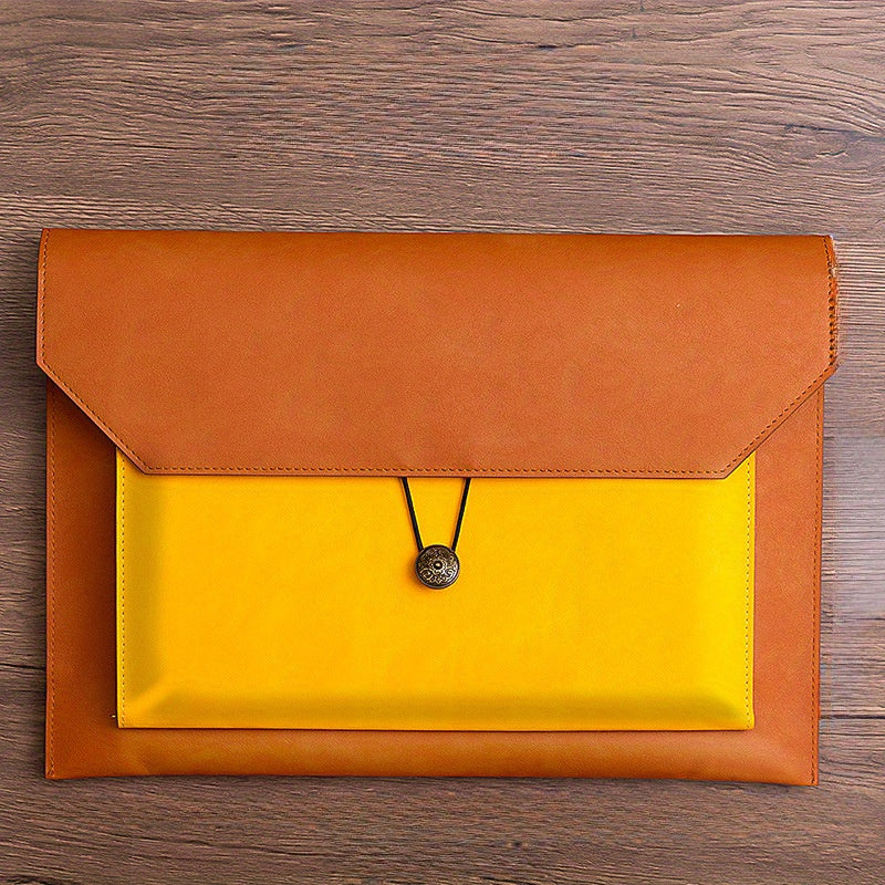 1PC High-Quality Faux Leather Business Document Bag - Spacious Folder Bag with A4 File Storage, Data Bag, and Receipt Storage for Business Professionals and Entrepreneurs - Durable, Stylish, and Organized