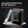6-in-1 Multi-Function Air Quality Monitor - Detects CO2, PM2.5, PM10, TVOC & HCHO - Advanced Formaldehyde Sensor with Clear LCD Display - Ideal for Home & Office Air Health Monitoring