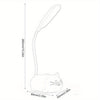 Adjustable LED Desk Lamp, USB Rechargeable Cute Cartoon Cat Table Light, Eye Protection Warm White Night Lamp for Household Use - Contains Electronic Components, Plastic Material