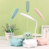 Adjustable LED Desk Lamp, USB Rechargeable Cute Cartoon Cat Table Light, Eye Protection Warm White Night Lamp for Household Use - Contains Electronic Components, Plastic Material