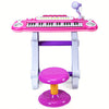 LIFEZEAL 37 Key Electronic Keyboard Kids Toy Piano MP3 Input w/ Microphone and Stool Pink