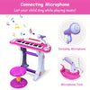 LIFEZEAL 37 Key Electronic Keyboard Kids Toy Piano MP3 Input w/ Microphone and Stool Pink